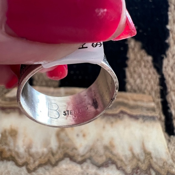 ❤️ Signed Elaine Becenti Story Teller Ring Size 9.5 Sterling Silver Unisex Band - Picture 7 of 12